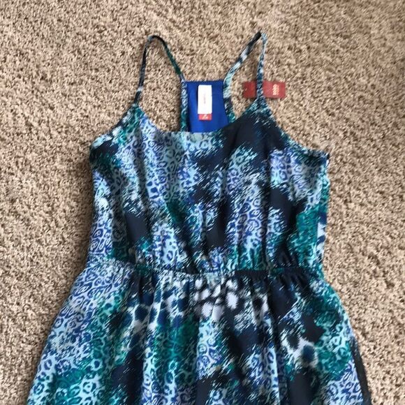 NWT Blue & Green Semi Cheetah Print Maxi Dress - Picture 2 of 3